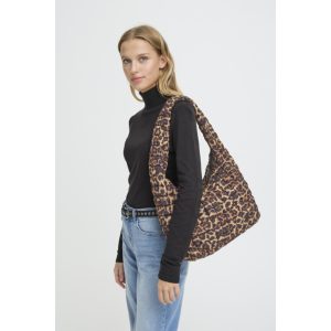 ICHI IAalis Leopard Pufferbag Bruin