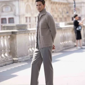 Cashmere overshirt met opgestikte zakken